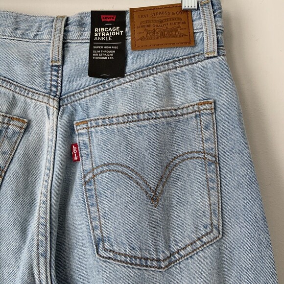 Levi’s Premium Ribcage Straight Ankle Blue 28 - Picture 12 of 13